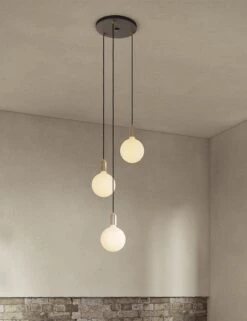 Triple Pendant Light With Sphere IV By Tala -KIRA Lighting Shop CP BLK SET TRI BP 01 8 1