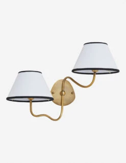 Magdalene Double Sconce -KIRA Lighting Shop MagdaleneDoubleSconceBrass BlackRimShade 12726