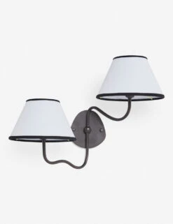 Magdalene Double Sconce -KIRA Lighting Shop MagdaleneDoubleSconceBronze BlackRimShade 12756