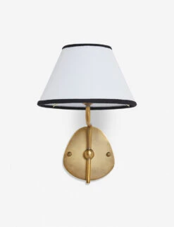 Magdalene Single Sconce -KIRA Lighting Shop MagdaleneSconceBrass BlackRimShade 12767