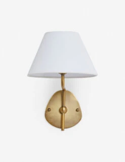 Magdalene Single Sconce -KIRA Lighting Shop MagdaleneSconceBrass WhiteShade 0025
