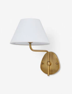 Magdalene Single Sconce -KIRA Lighting Shop MagdaleneSconceBrass WhiteShade 0026